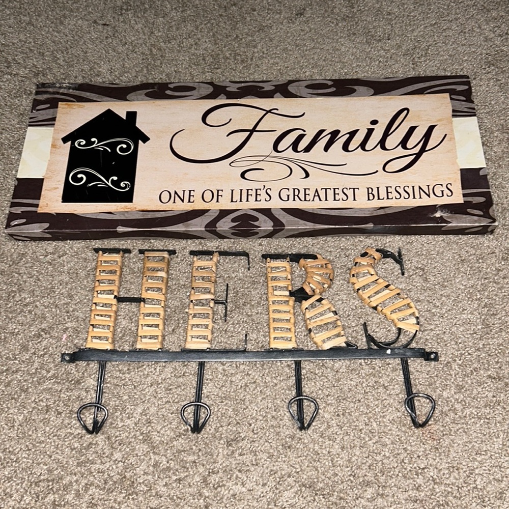 Family canvas pictures and hers hanging decor